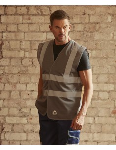 Y-HVW120-Hi-Vis Top Cool Recycled Open Mesh Waistcoat 2